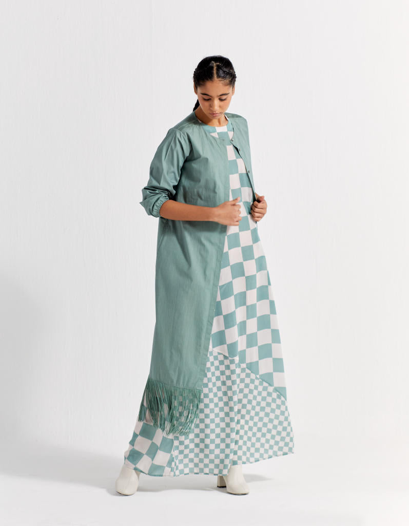 SLEEVELESS ASYMMETRIC DRESS CO-ORD (SET OF 2) poplin by THREE for women Worldwide