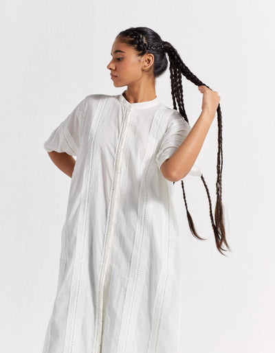 FRAYED EDGES TUNIC - WHITE