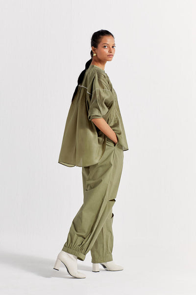 DIAGONAL SLIT BOTTOM - OLIVE