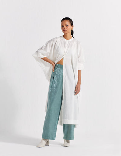 HIGH WAIST PLEATED PANT - JADE