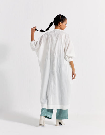 PINTUCK KAFTAN - WHITE