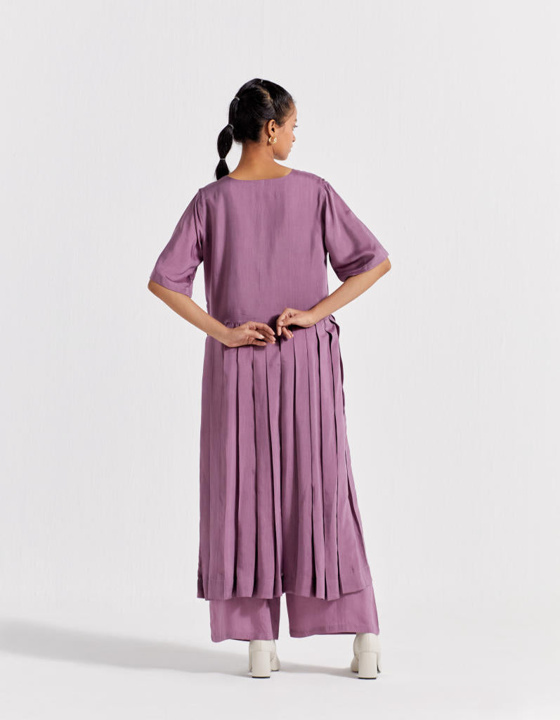 WAIST PLEAT TUNIC - LILAC