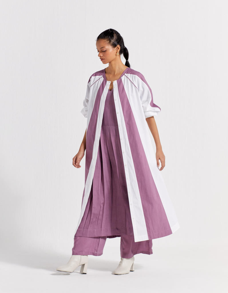 PANELLED JACKET CO-ORD ( SET OF 2) poplin by THREE for women Worldwide