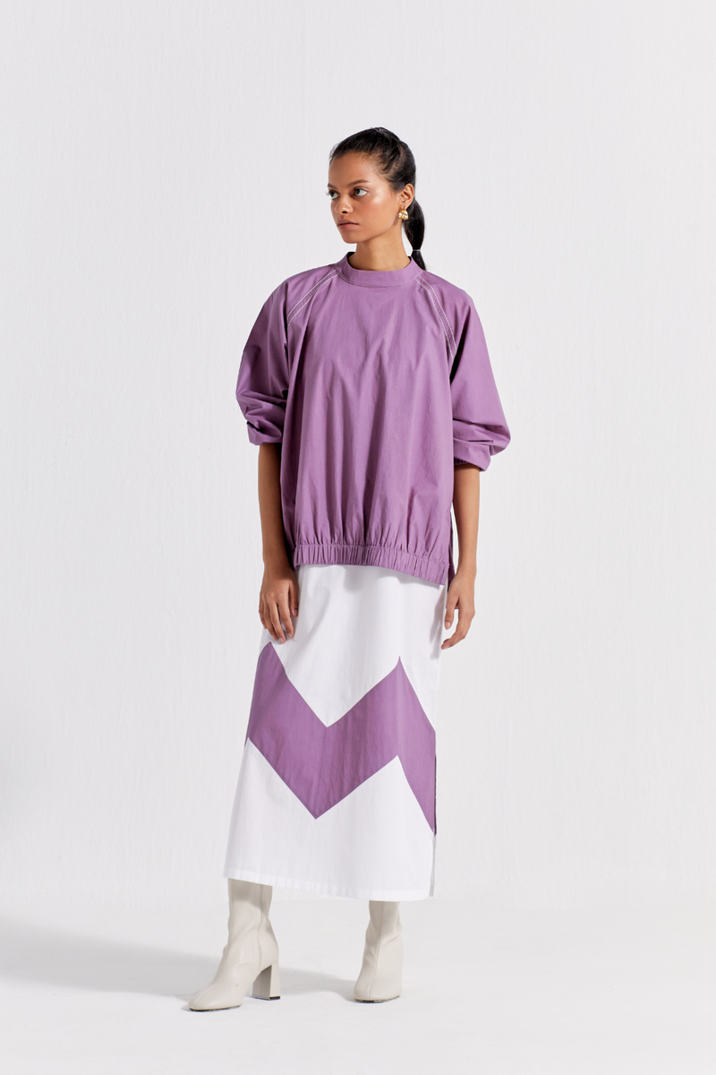 SHORT JUMPER - LILAC poplin by THREE for women Worldwide