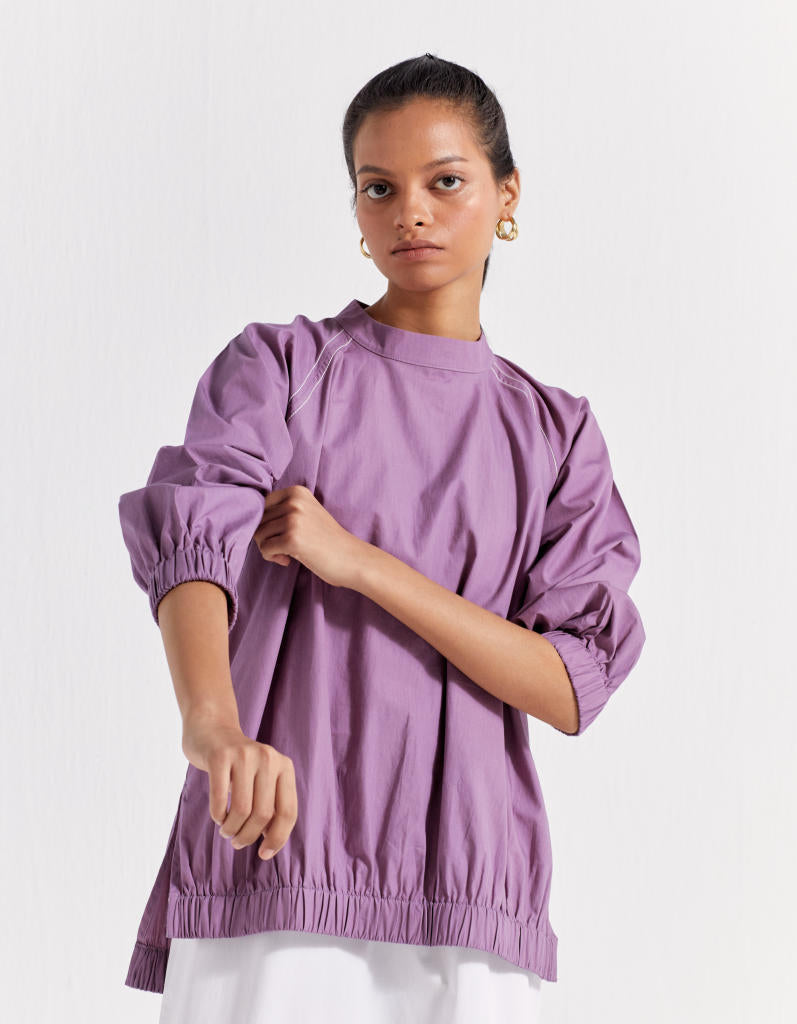 SHORT JUMPER - LILAC poplin by THREE for women Worldwide