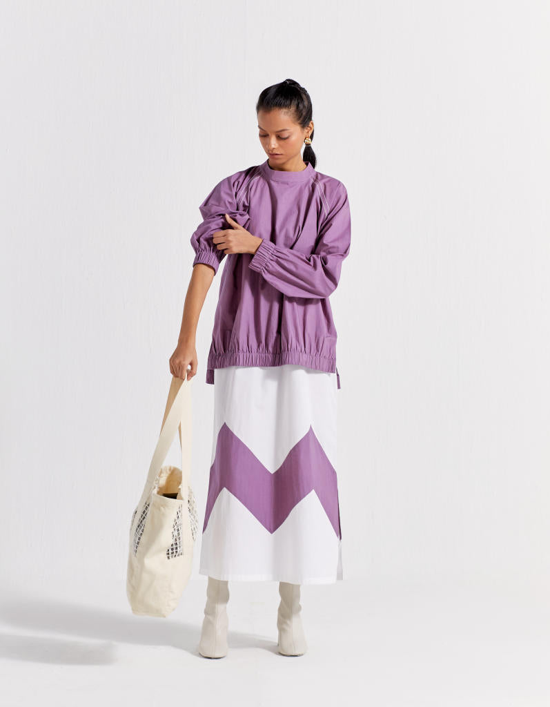 SHORT JUMPER - LILAC poplin by THREE for women Worldwide