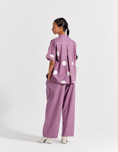 HIGH WAIST PLEATED PANT  - LILAC