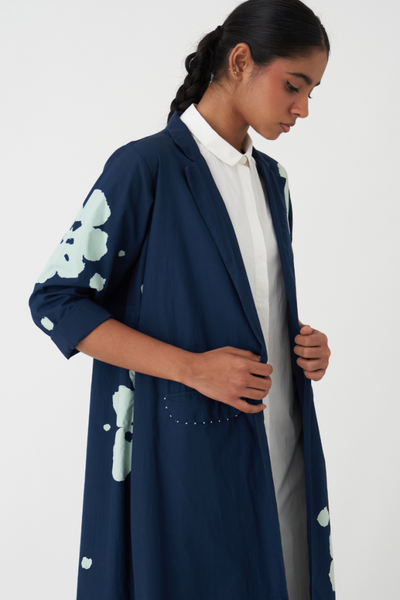 FLORAL JACKET - NAVY