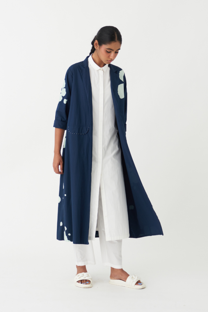 FLORAL JACKET (SET OF 3) poplin by THREE in navy color for women Worldwide