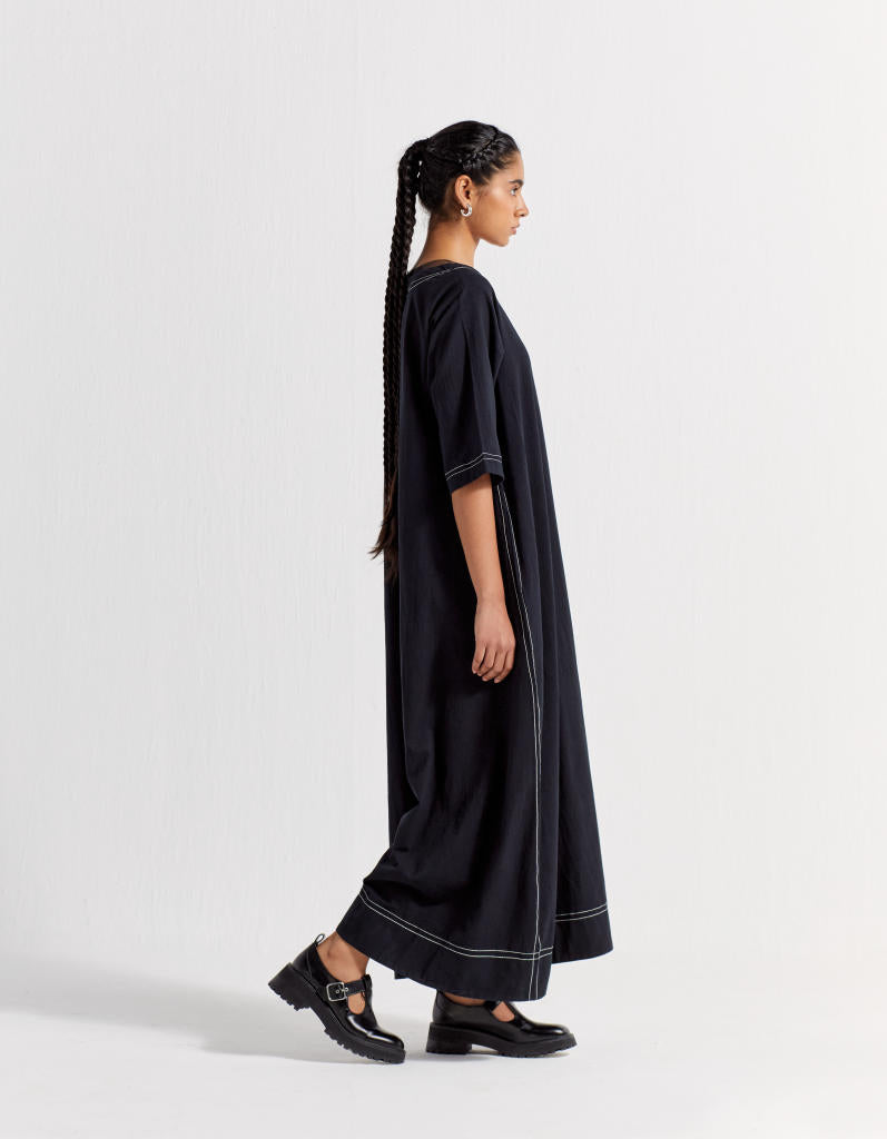 JUMPSUIT CO-ORD poplin by THREE in black color for women Worldwide