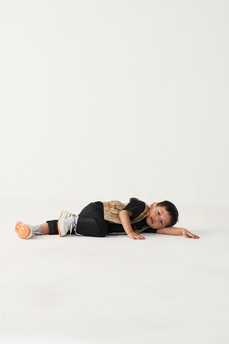 KIDS PAINTER BOMBER  (SET OF 2)-BLACK & MUSTARD