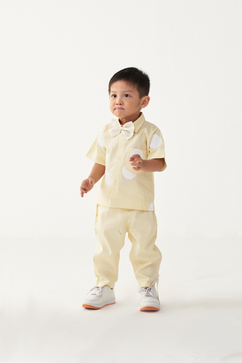 KIDS SHORT TOP-LEMON POLKA