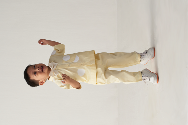 KIDS SHORT TOP-LEMON POLKA