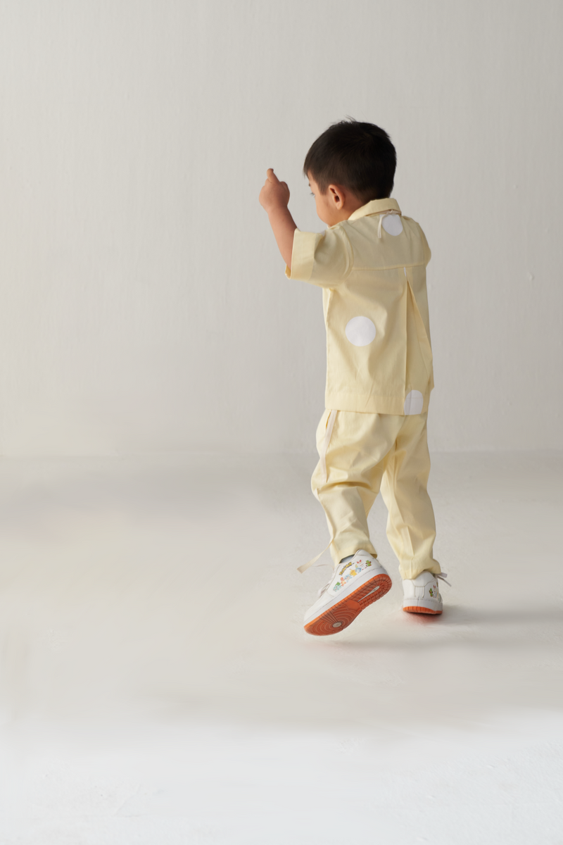 KIDS SHORT TOP-LEMON POLKA