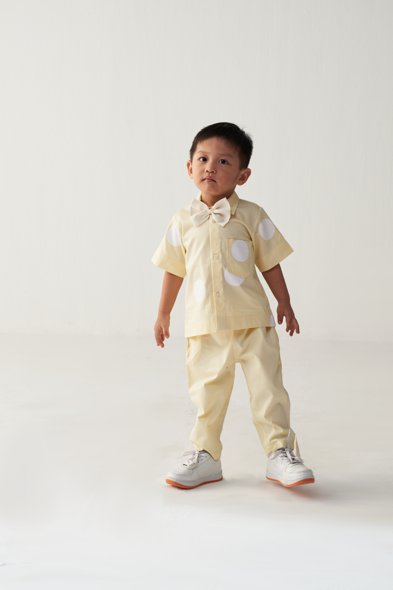 KIDS SHORT TOP-LEMON POLKA