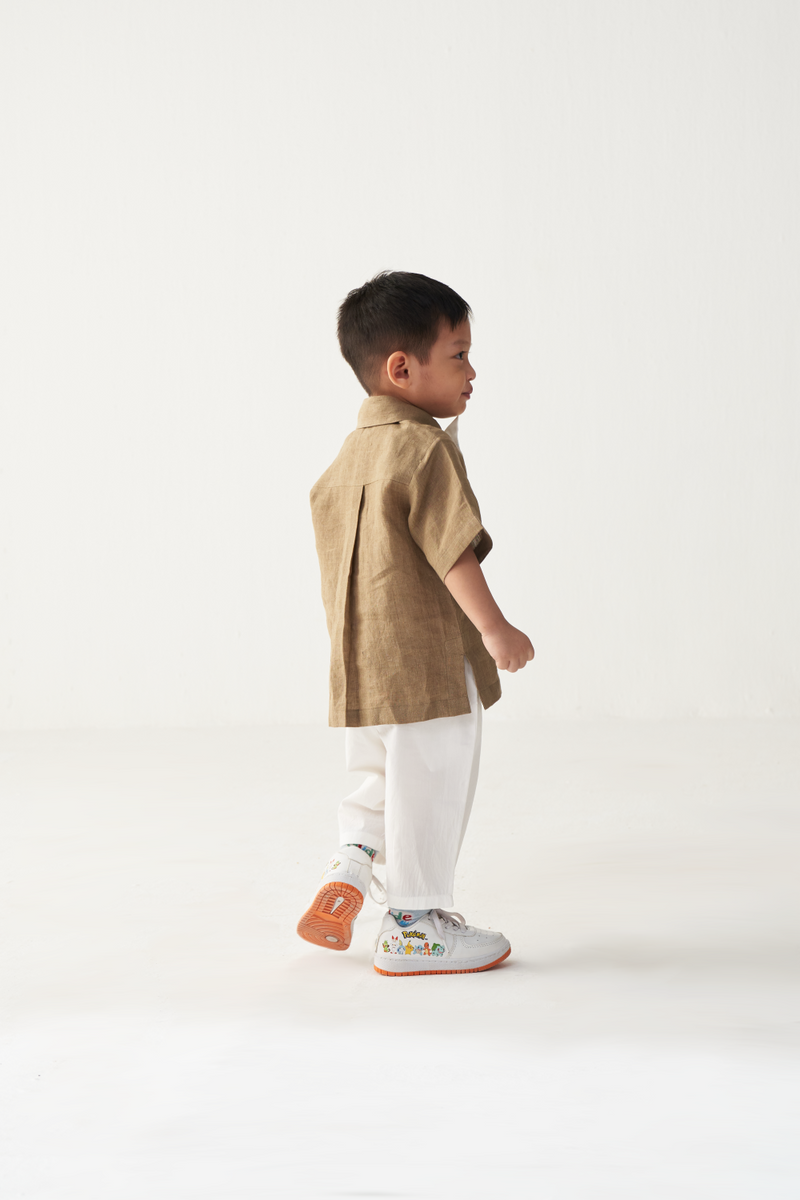 KIDS EMB. CIRCLE SHIRT- SAND