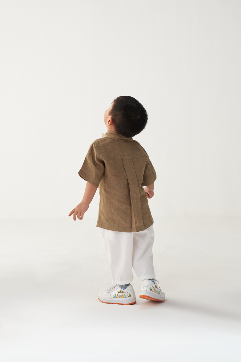 KIDS EMB. CIRCLE SHIRT- SAND