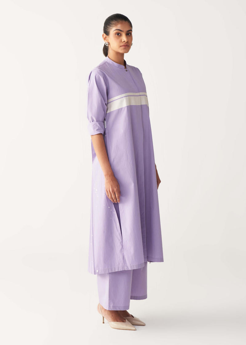 BACK PLEAT JACKET-LAVENDER poplin by THREE for women Worldwide