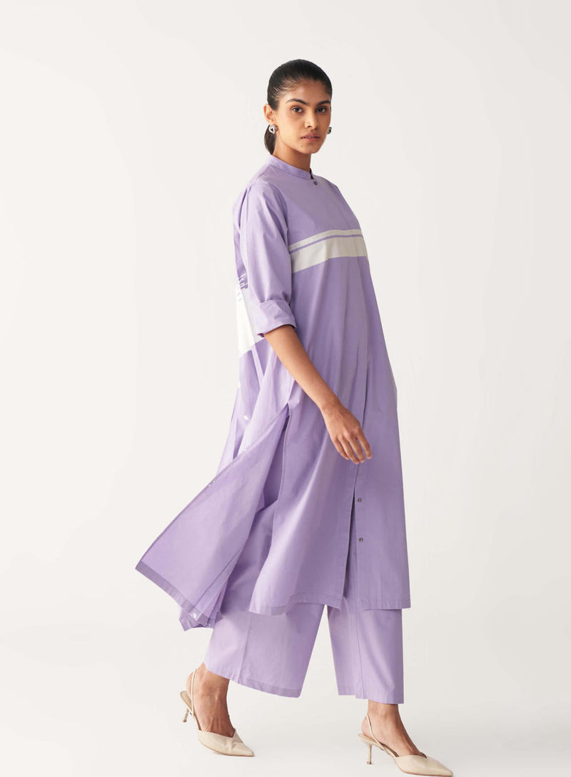 BACK PLEAT JACKET-LAVENDER poplin by THREE for women Worldwide