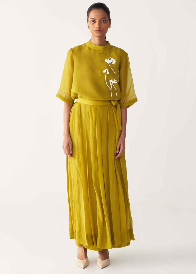 POPPY TOP-LIME organza by THREE for women Worldwide