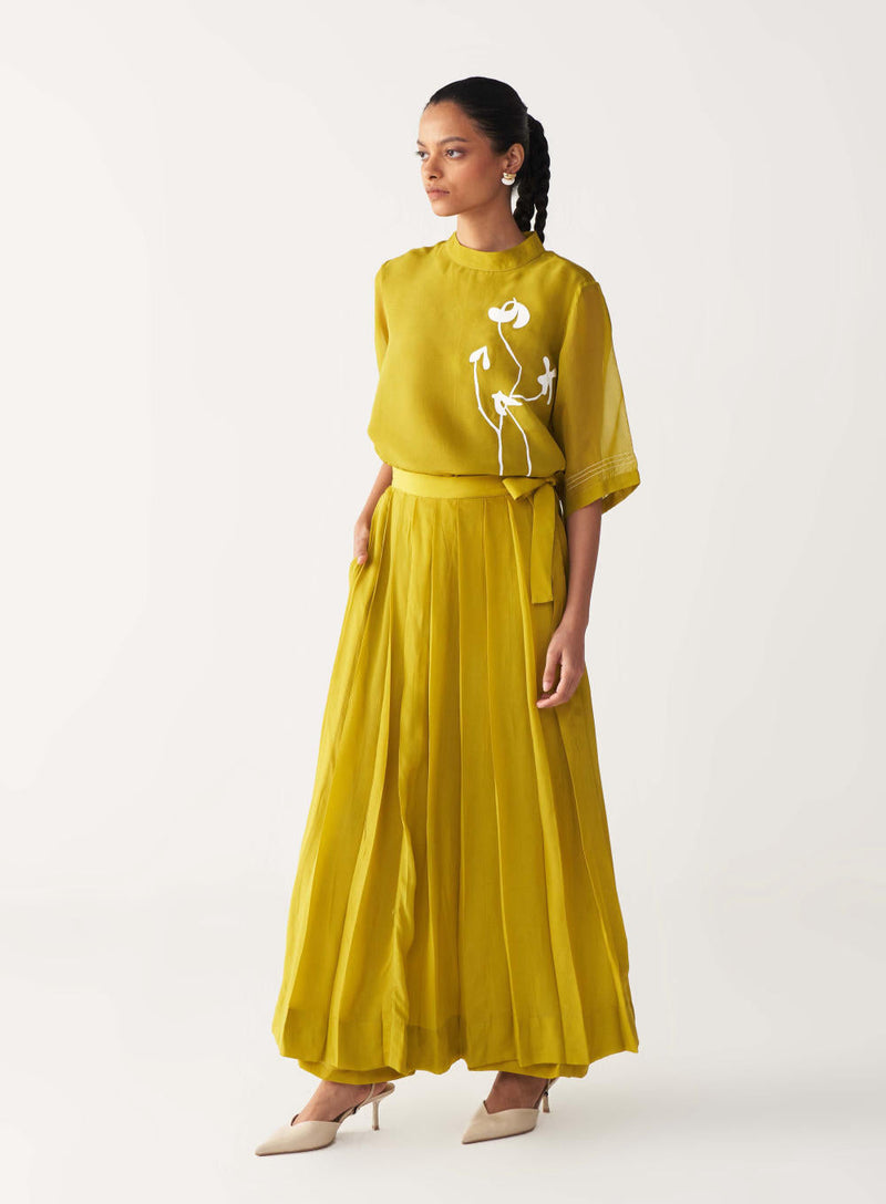 POPPY TOP-LIME organza by THREE for women Worldwide