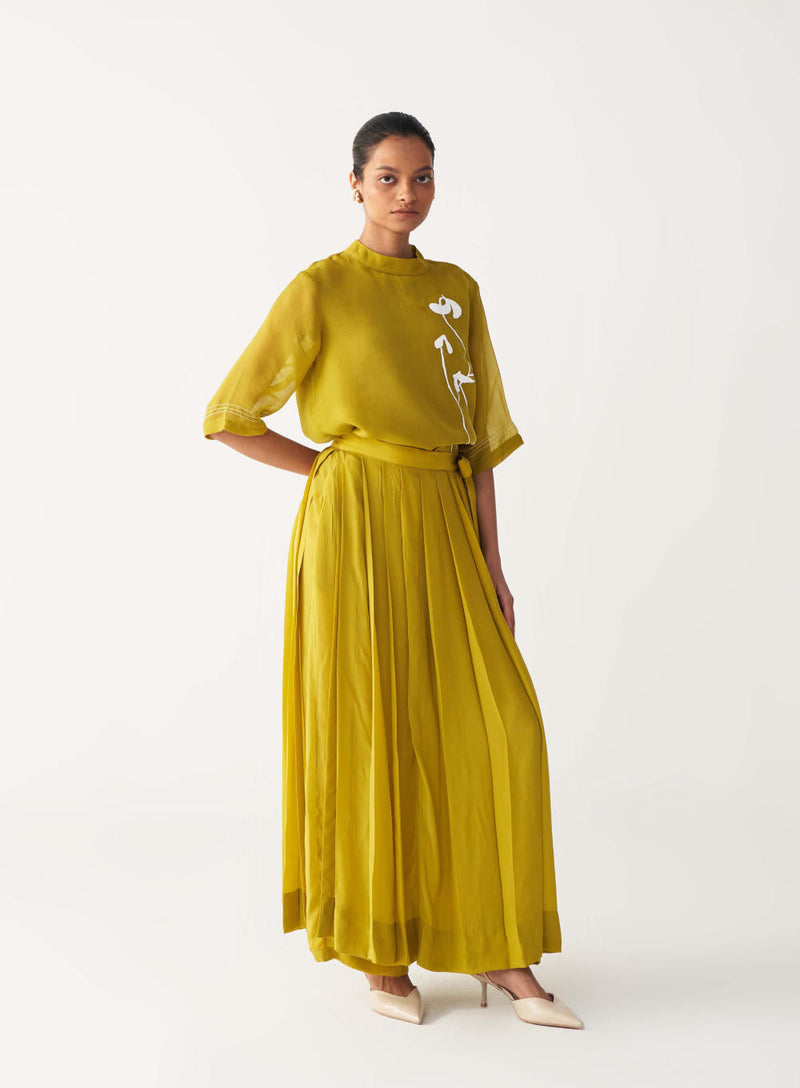 POPPY TOP-LIME organza by THREE for women Worldwide
