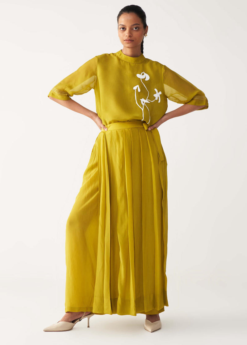 POPPY TOP-LIME organza by THREE for women Worldwide