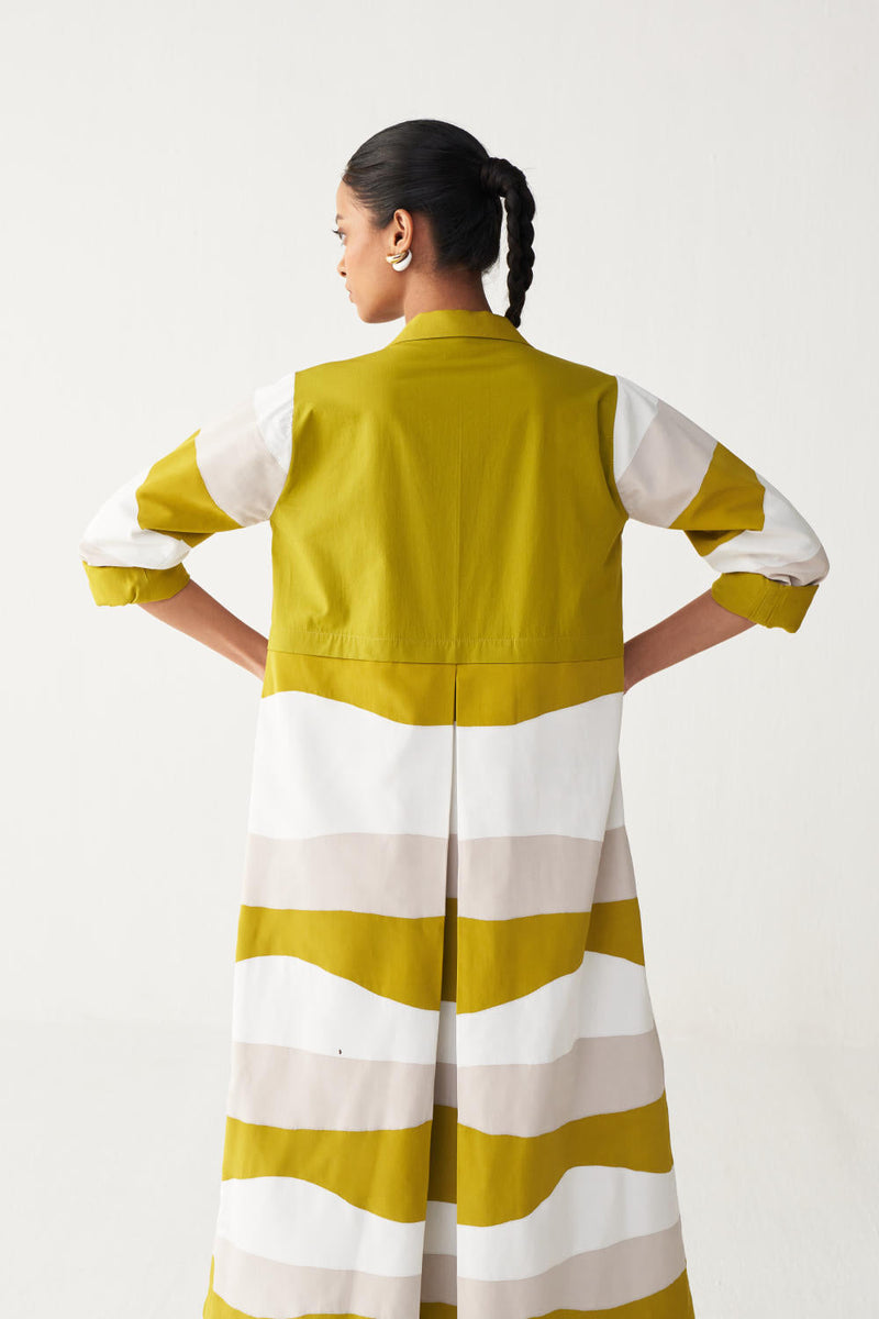 APPLIQUE JACKET CO-ORD (SET OF 3)-LIME bemberg by THREE for women Worldwide