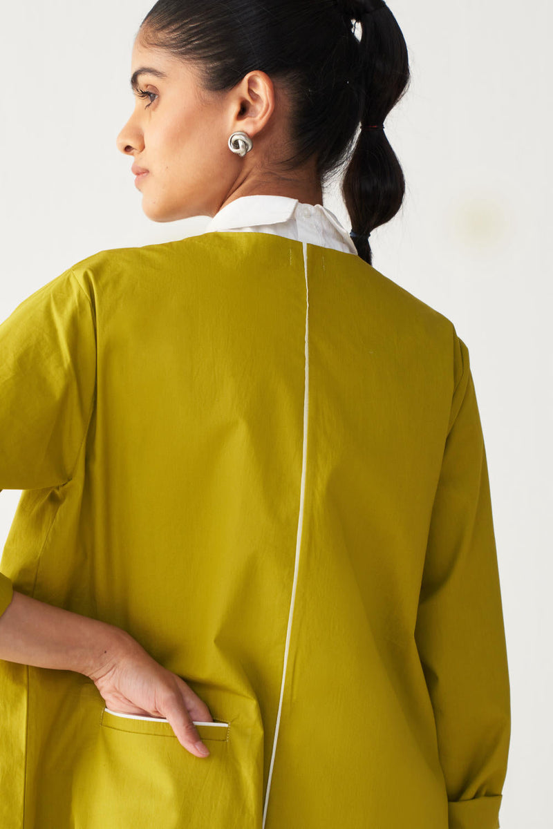 INFINITY EMB. JACKET CO-ORD (SET OF 3)-IVORY & LIME poplin by THREE for women Worldwide