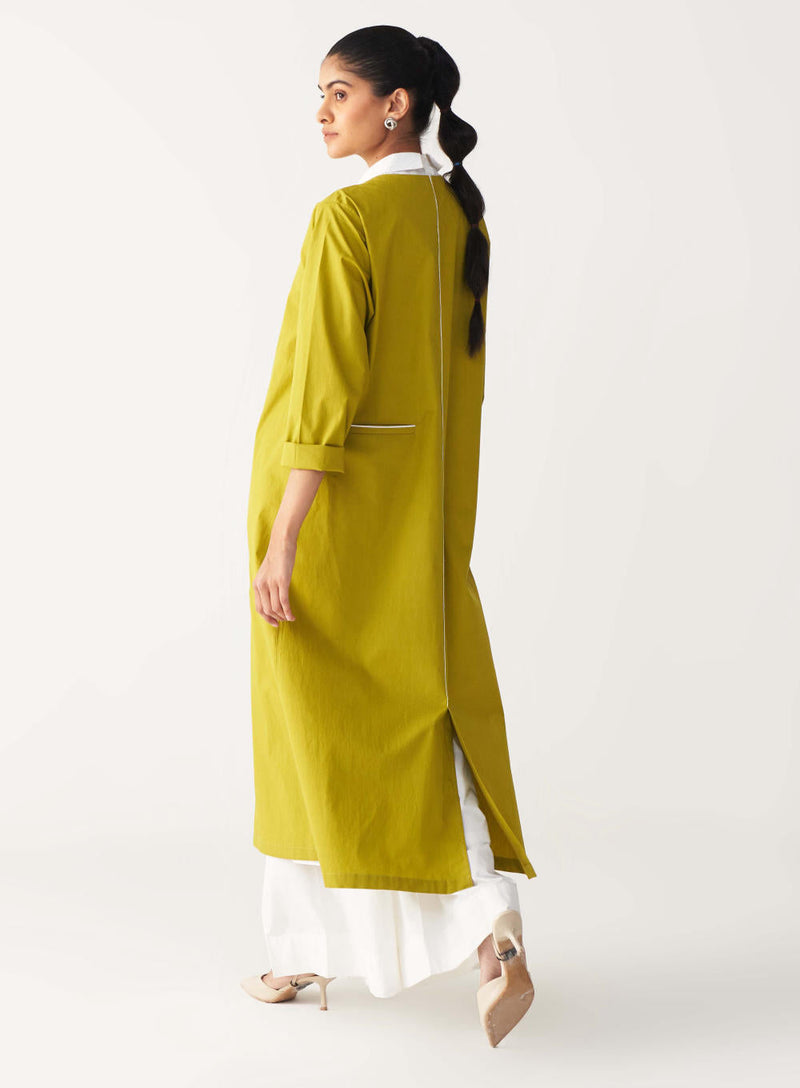 INFINITY EMB. JACKET CO-ORD (SET OF 3)-IVORY & LIME poplin by THREE for women Worldwide