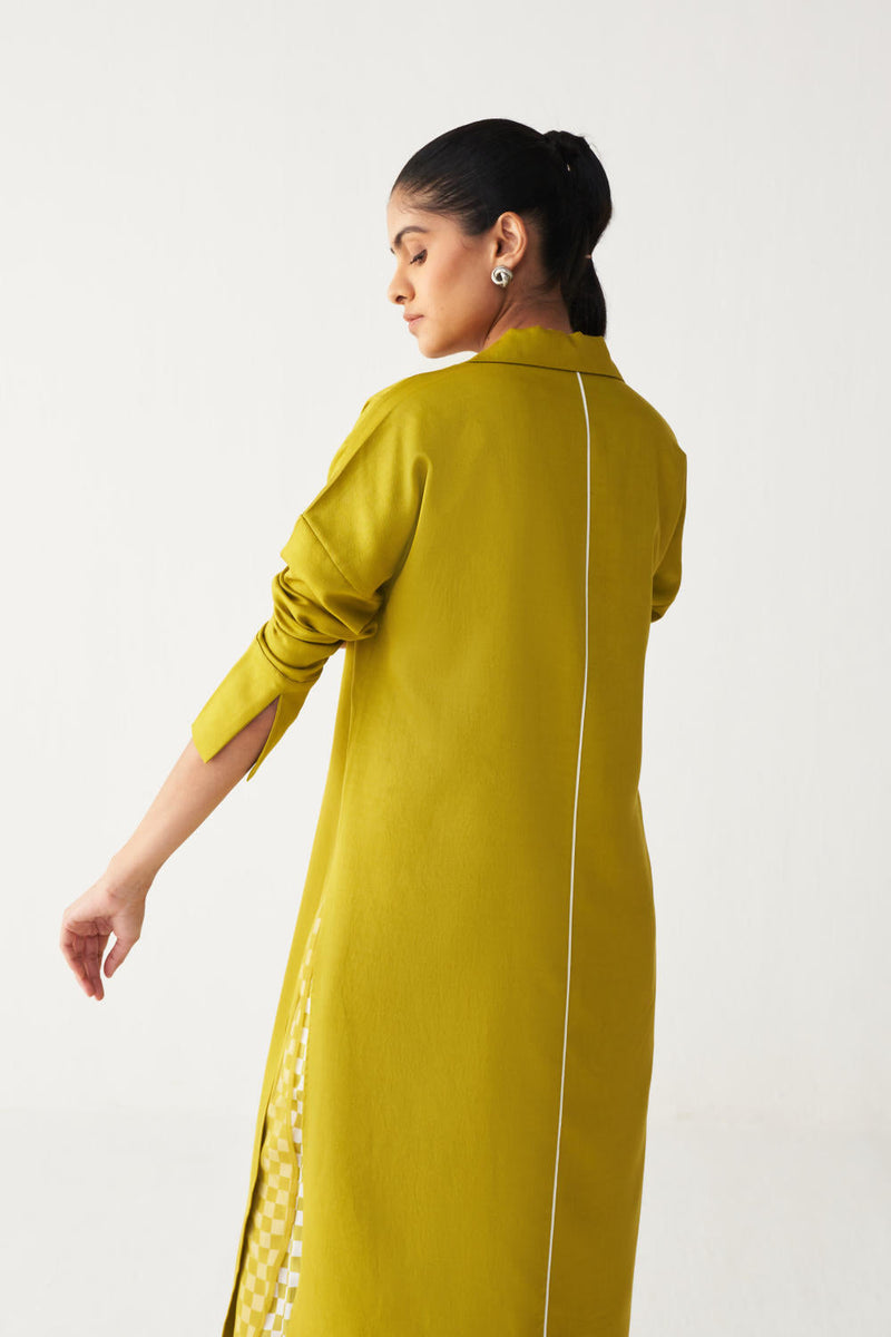 V NECK TUNIC-LIME by THREE for women Worldwide