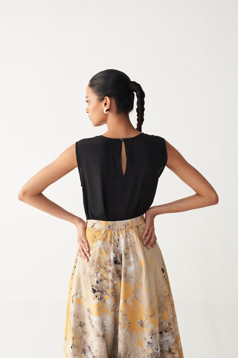 CIRCULAR PAINTER SKIRT-MULTI-COLOUR silk by THREE in multi color for women Worldwide