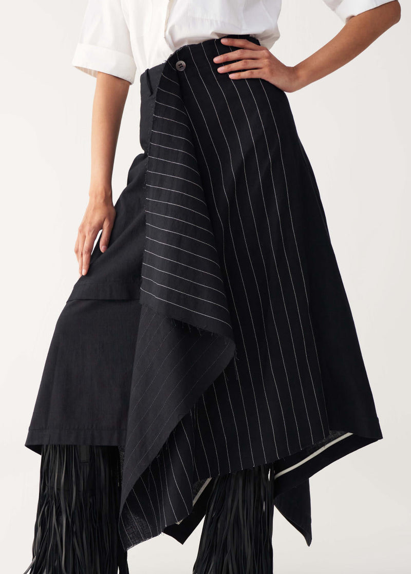 EMB. HANDKERCHIEF SKIRT-BLACK cotton by THREE in black color for women Worldwide