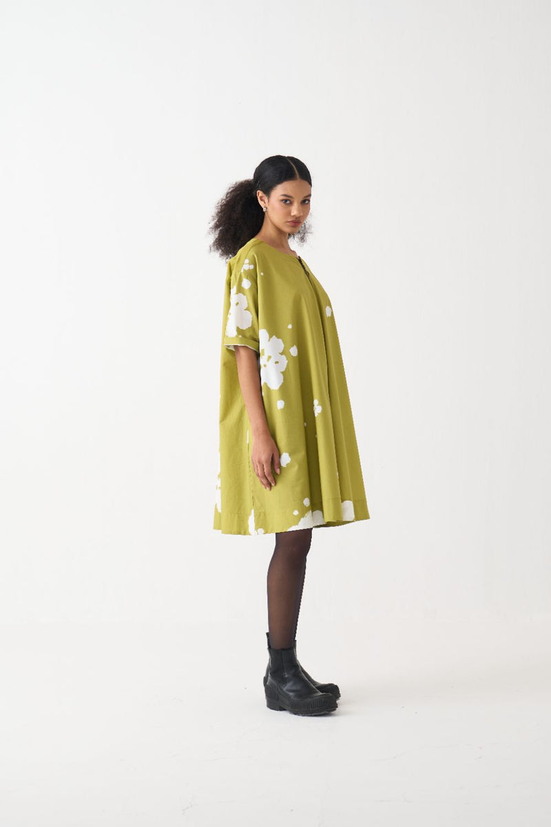 Wide Hem Floral Dress poplin by THREE for women Worldwide