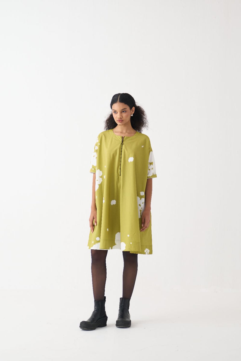 Wide Hem Floral Dress poplin by THREE for women Worldwide