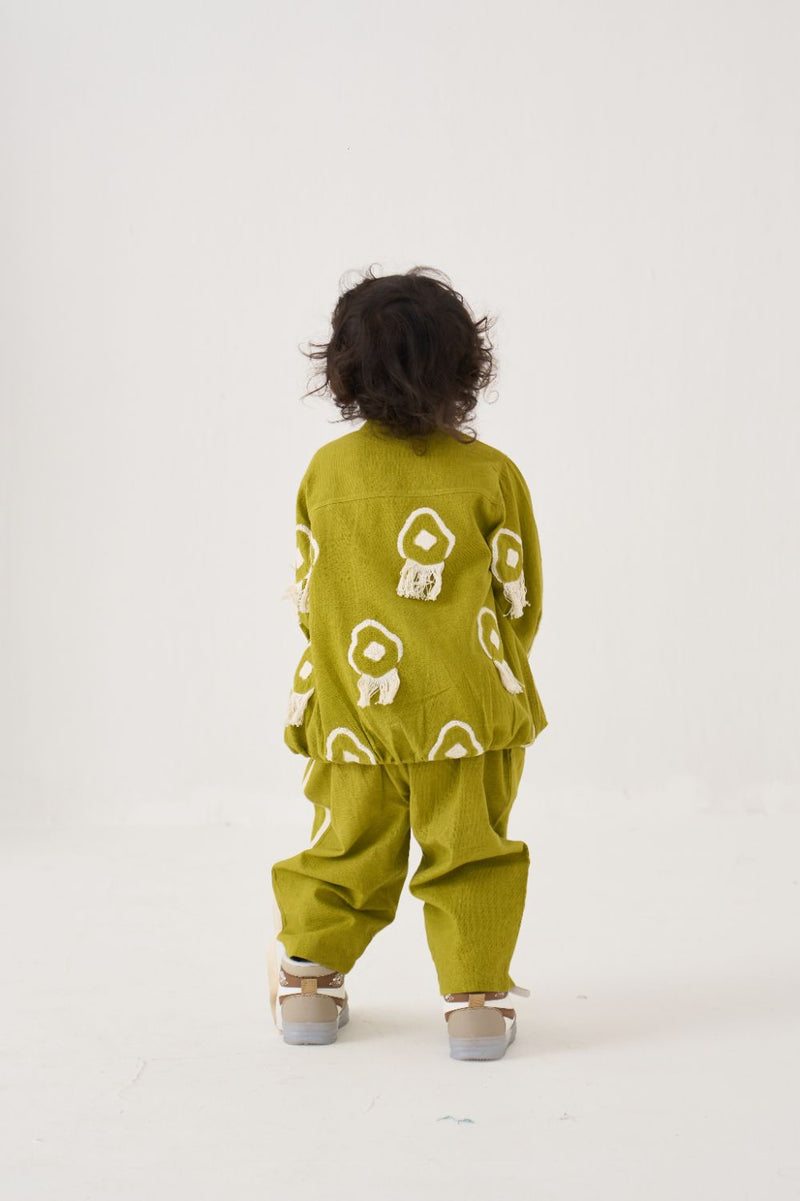 Boy - Fringe Bomber Jacket Co-Ord (Set Of 2) - Lime