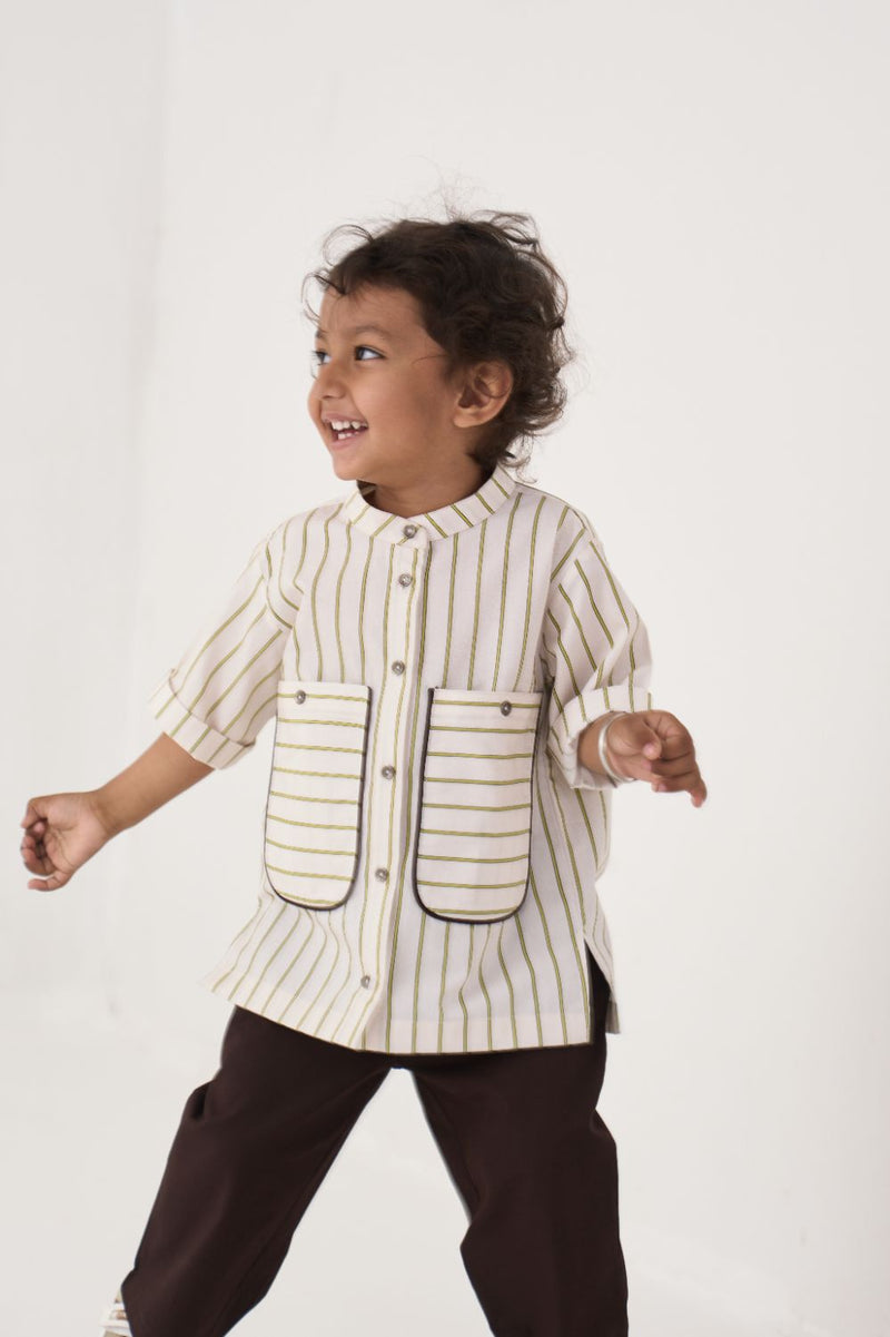 Boy - Patch Pocket Shirt Co-Ord - Lime