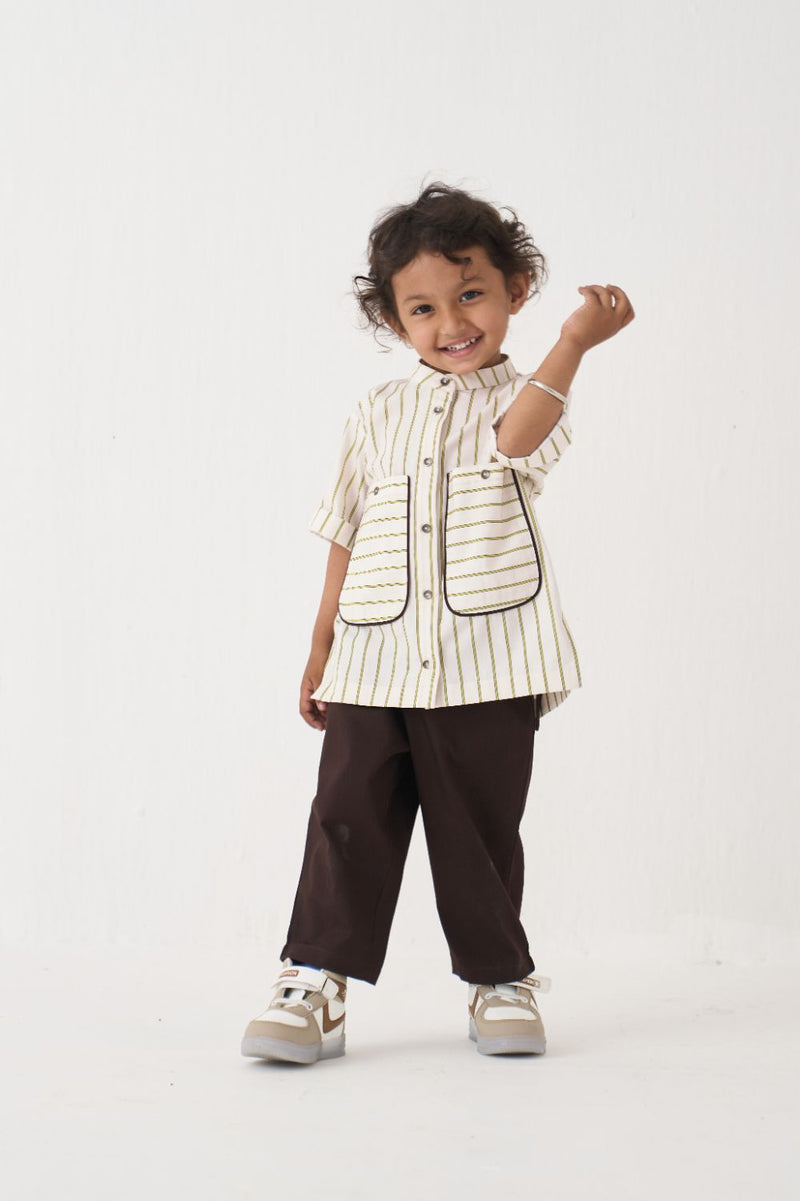 Boy - Patch Pocket Shirt Co-Ord - Lime