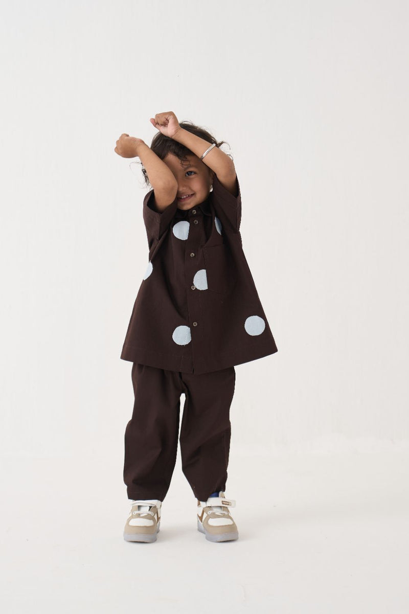 Boy - Short Top Co-Ord (Set Of 2) - Dark Brown