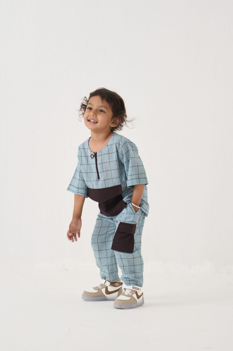 Boy - Patch Pocket Top Co-Ord - Blue
