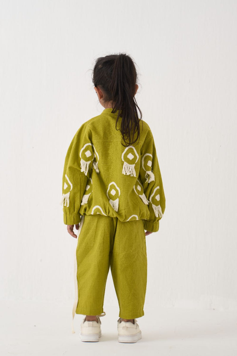 Girl - Fringe Bomber Jacket Co-Ord (Set Of 2) - Lime