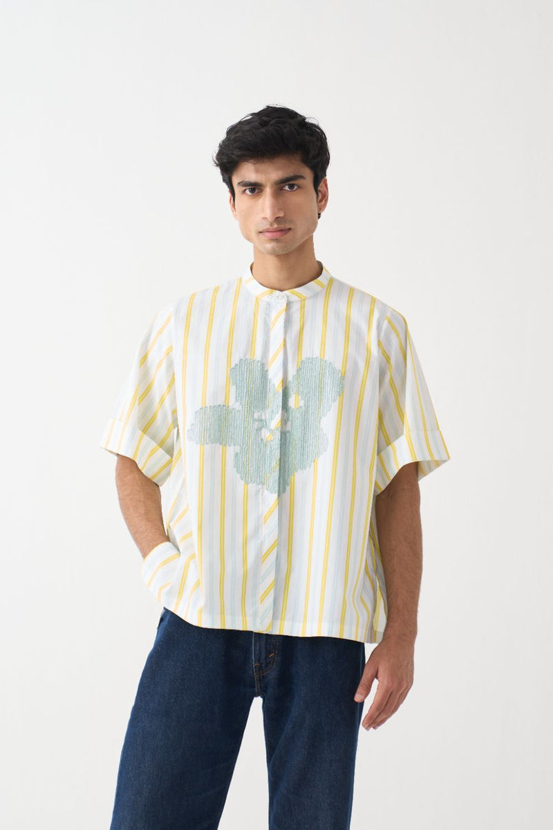 Floral Emb. Shirt  - Yellow