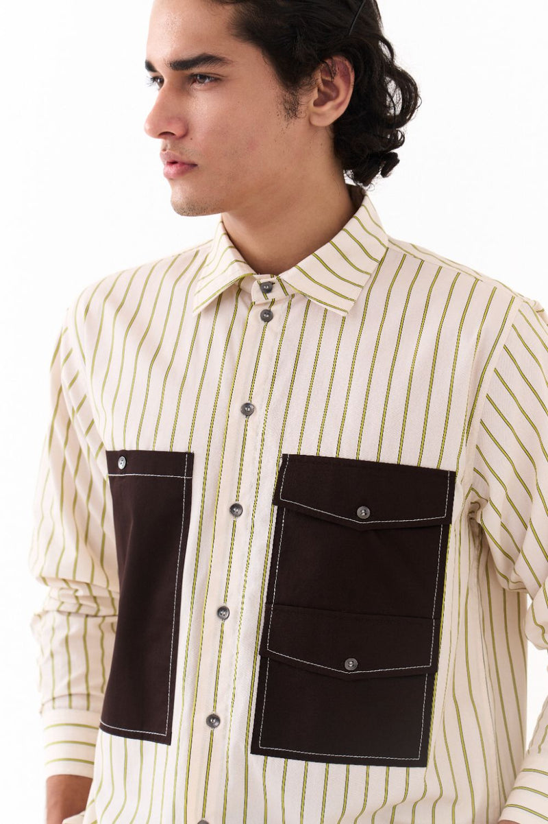 Double Patch Pocket Shirt  - Beige