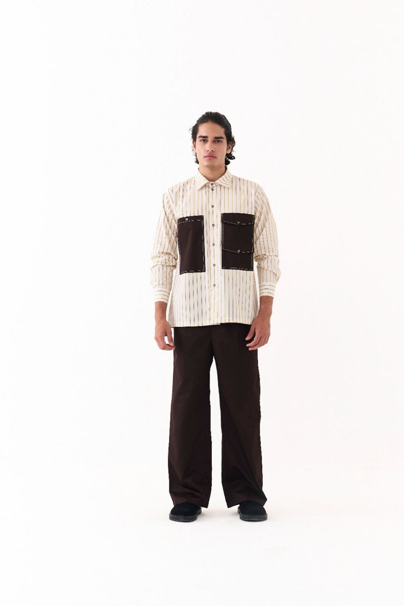 Double Patch Pocket Shirt  - Beige