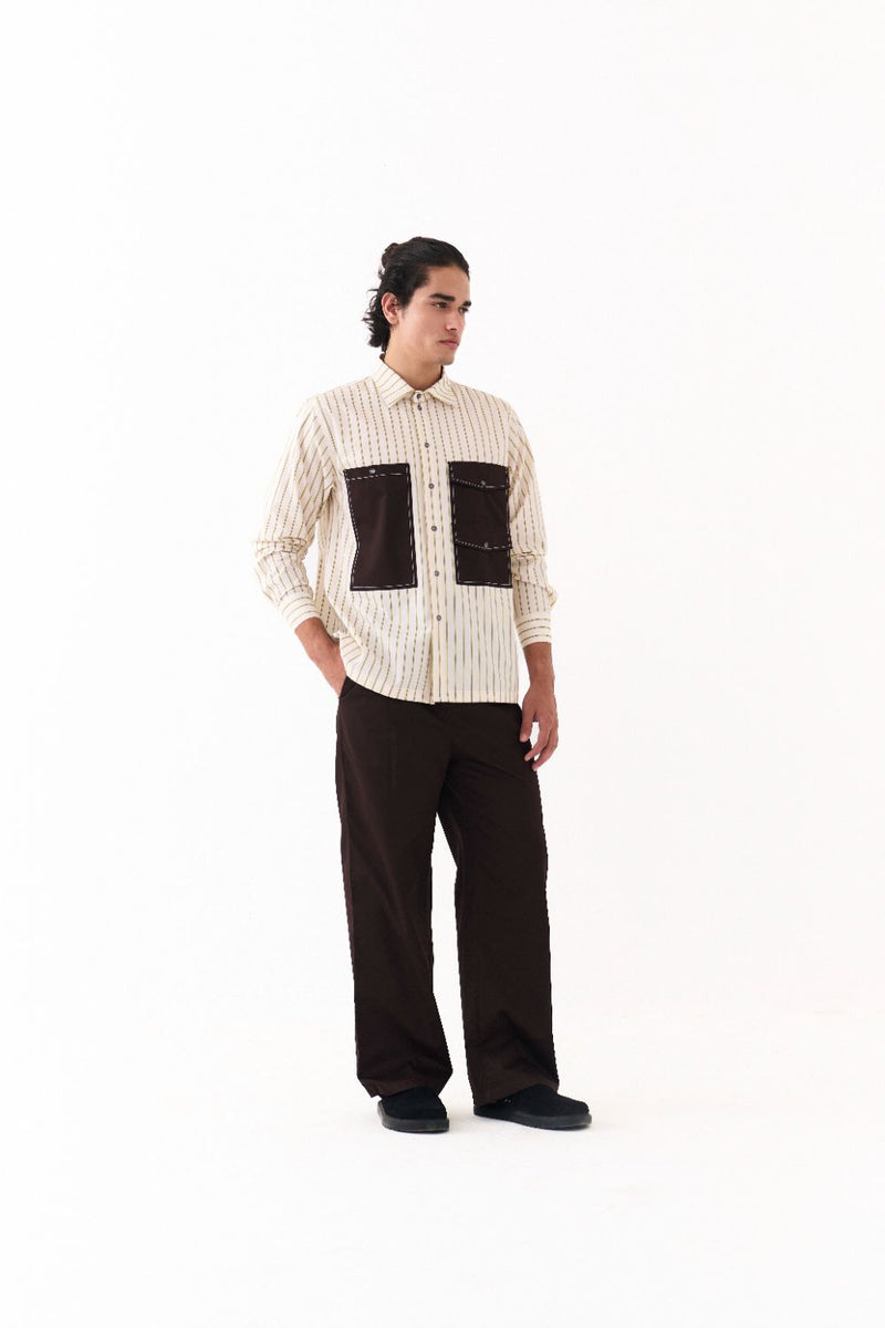Double Patch Pocket Shirt  - Beige