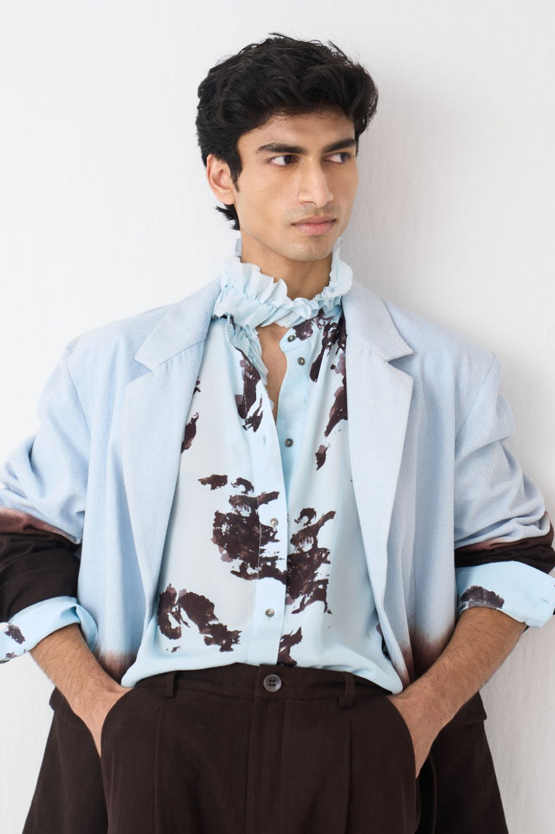 Dip Dye Blazer - Dark Brown
