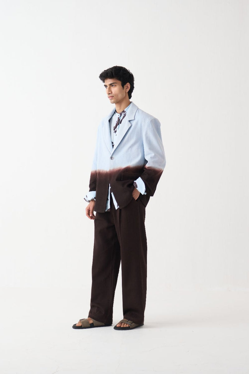 Dip Dye Blazer - Dark Brown