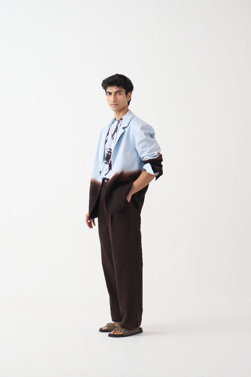 Dip Dye Blazer - Dark Brown