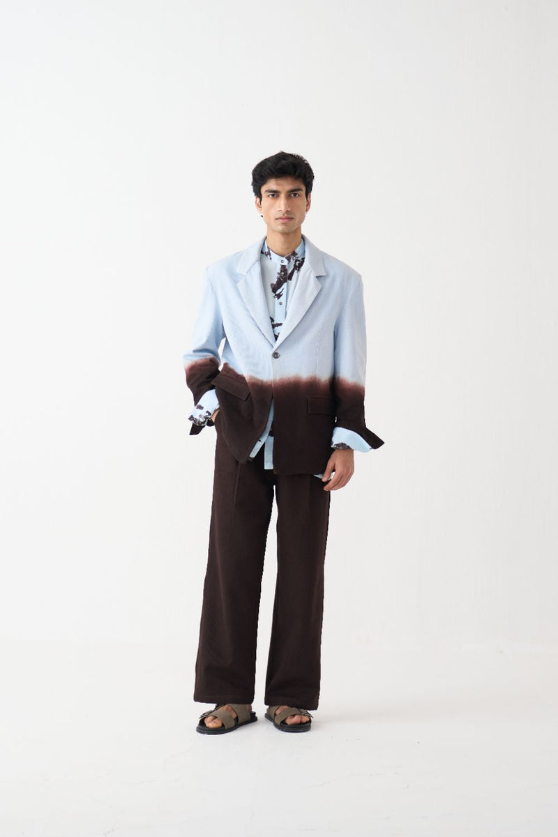 Dip Dye Blazer - Dark Brown