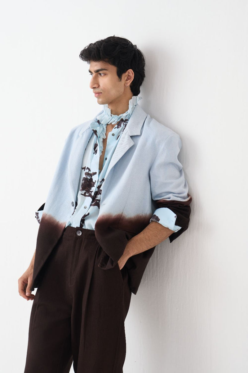 Dip Dye Blazer - Dark Brown